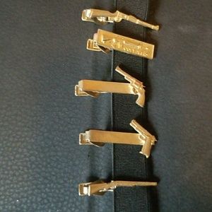 Set of 5 tie clips.not sure if gold or brass.